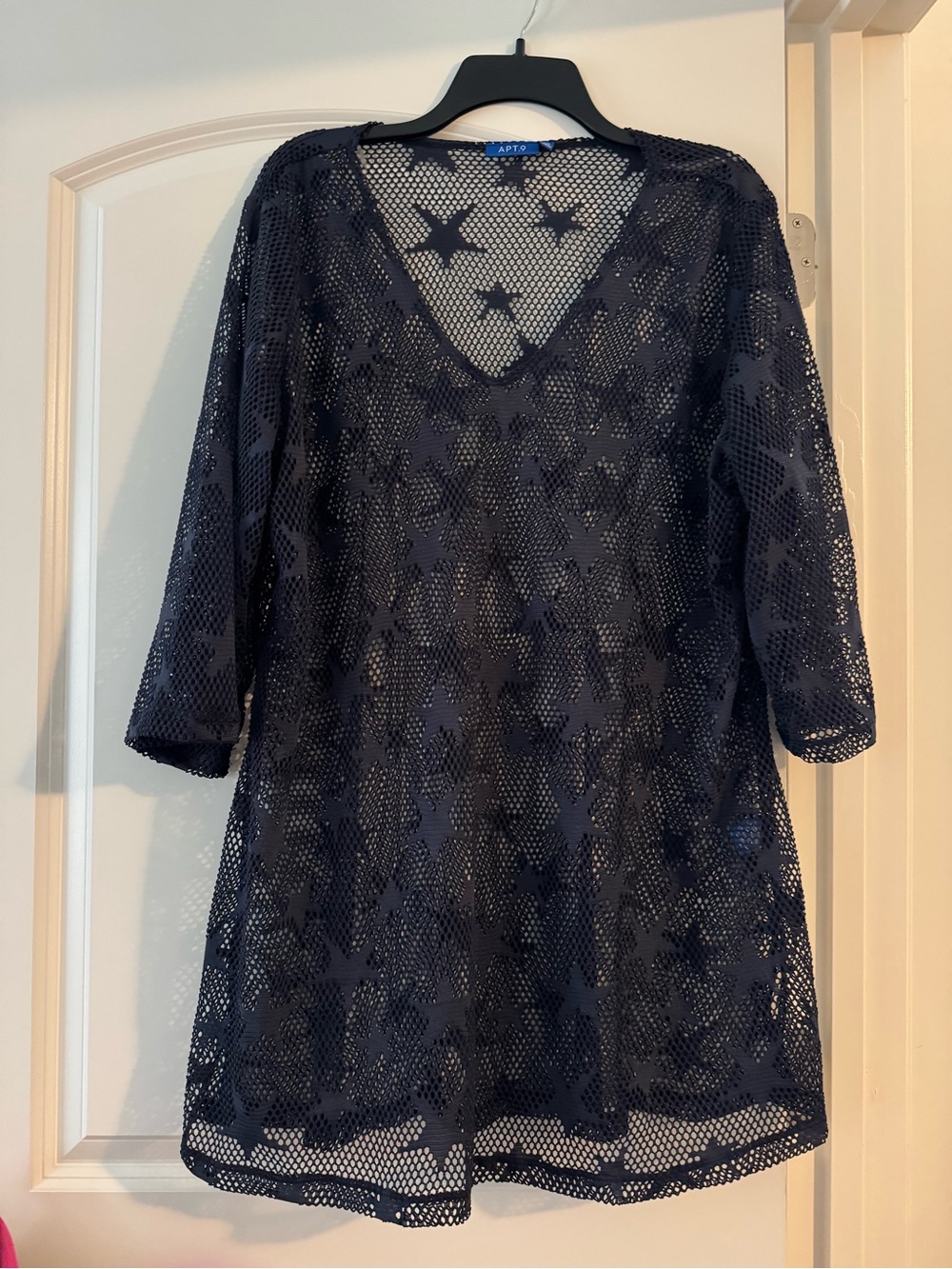 Apt. 9 Navy Star Mesh Swim Coverup
